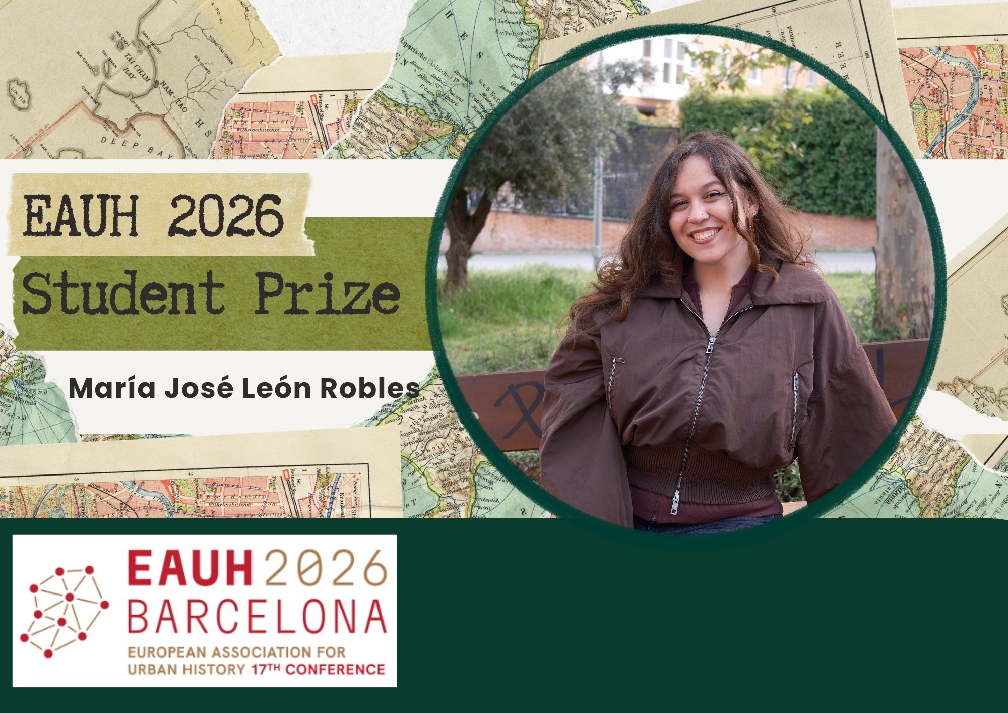 Nuestra compañera María José León Robles ha sido premiada en los Student Prizes 2026 de la EAUH (Asociación Europea de Historia Urbana)